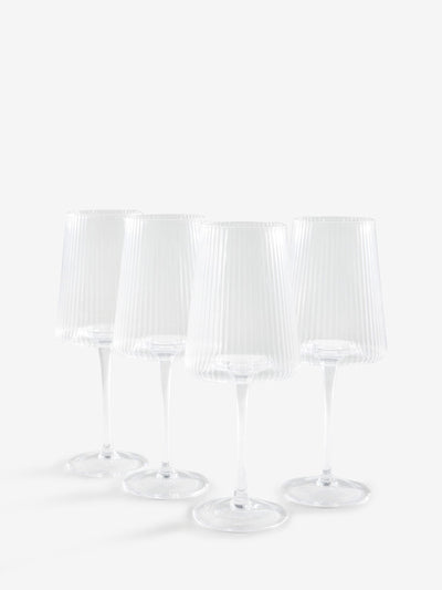 Hollis Klar Vinkelformet Vinglass Sett av 4