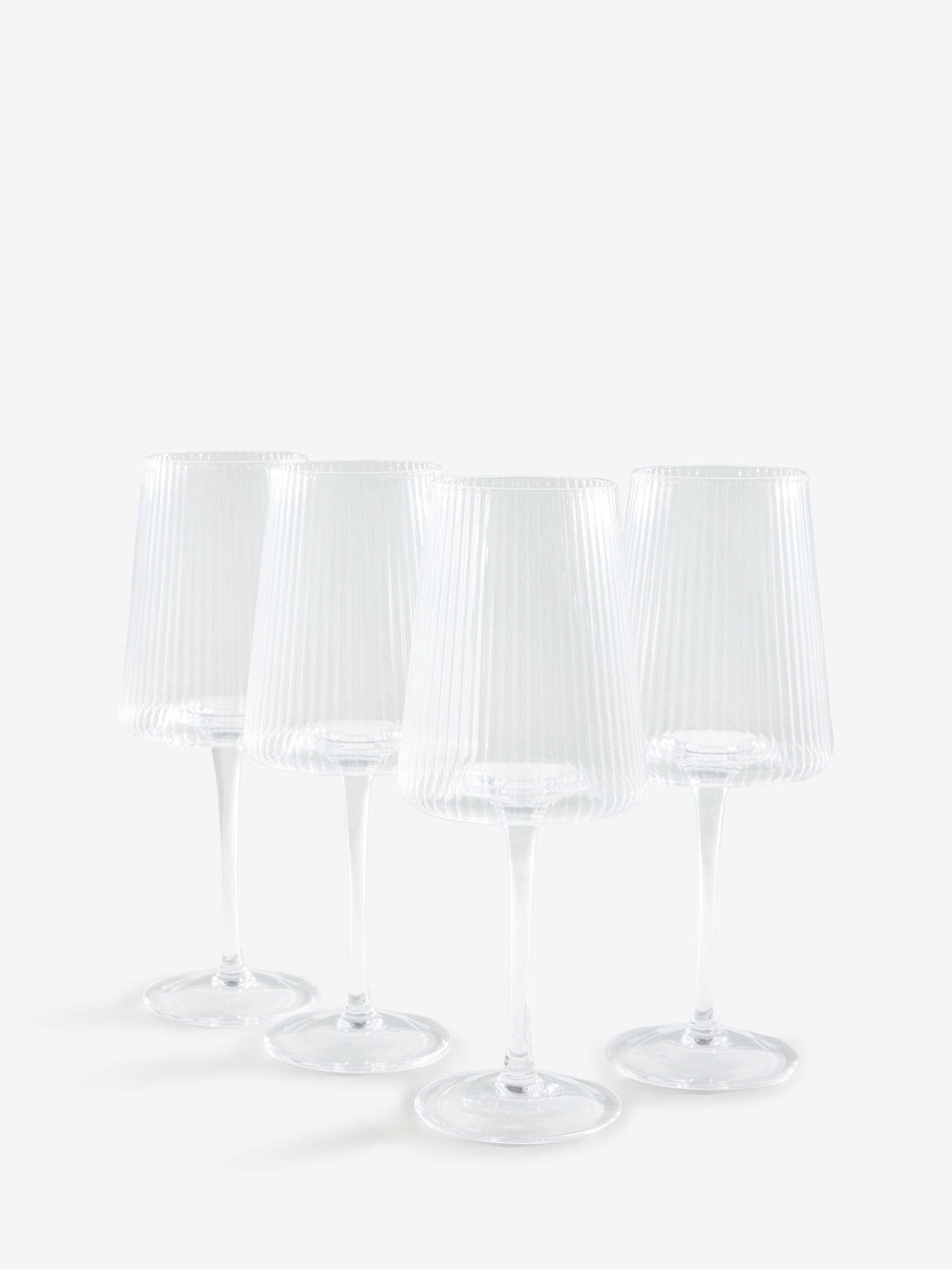 Set of 4 Clear Hollis Angular Wine Glasses