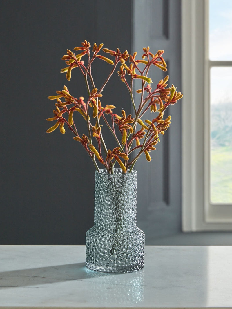Blue Textured Glass Vase