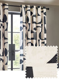 HÖEM Carro abstract geometric eyelet curtains 229x183cm, UK version