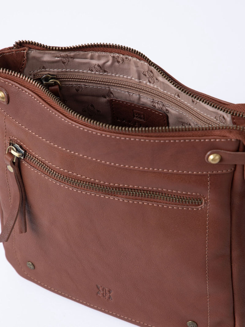 Lakeland Leather Harstone crossbody bag brown - British product