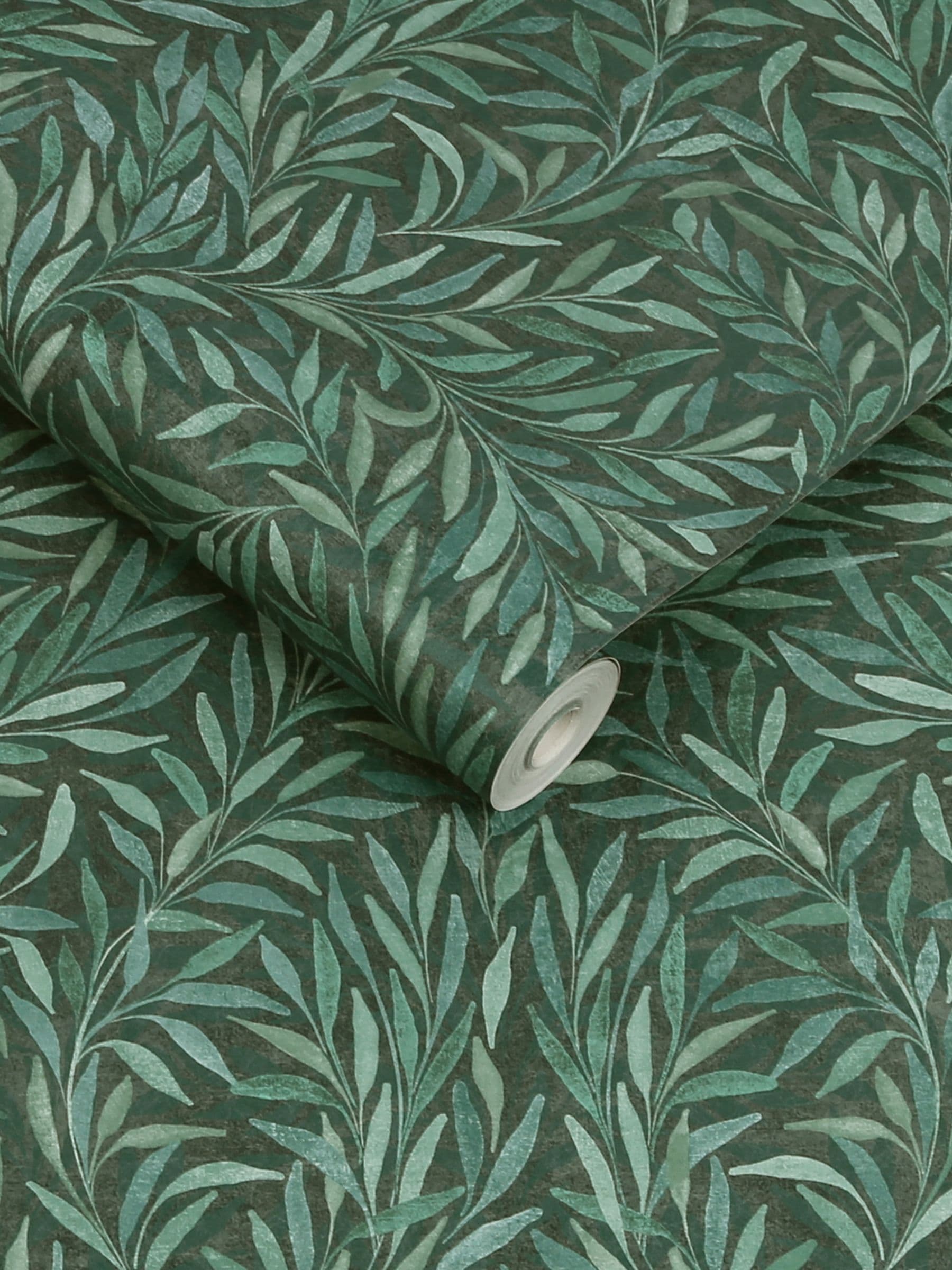 Graham & Brown Green Salix Leaves wallpaper (British brand)