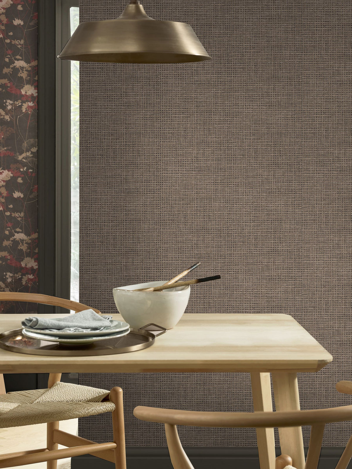 Graham & Brown Glastonbury rustic weft wallpaper sample A4, UK version