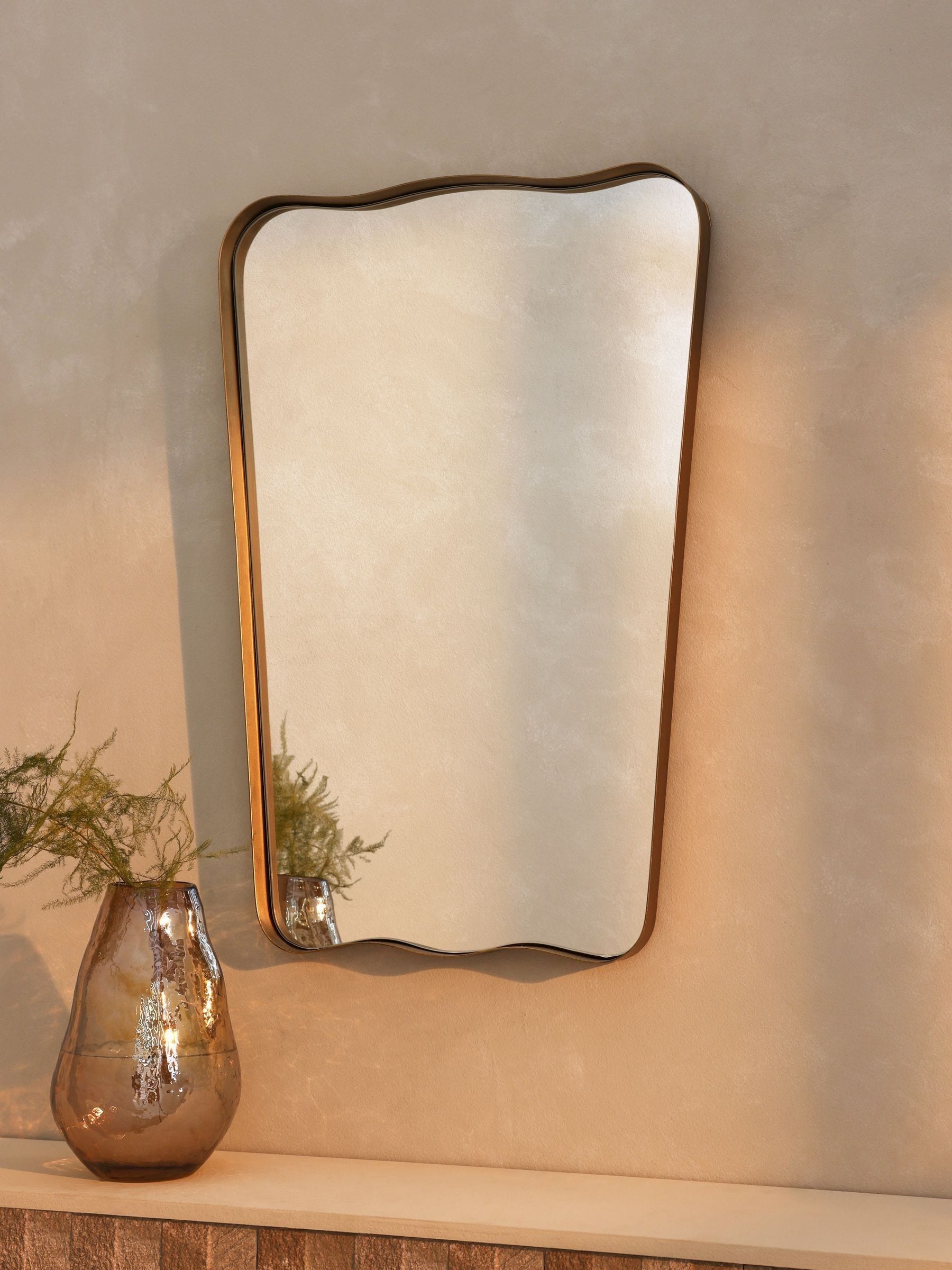 N. Premium gold bathroom wall mirror 60cm x 40cm - British product