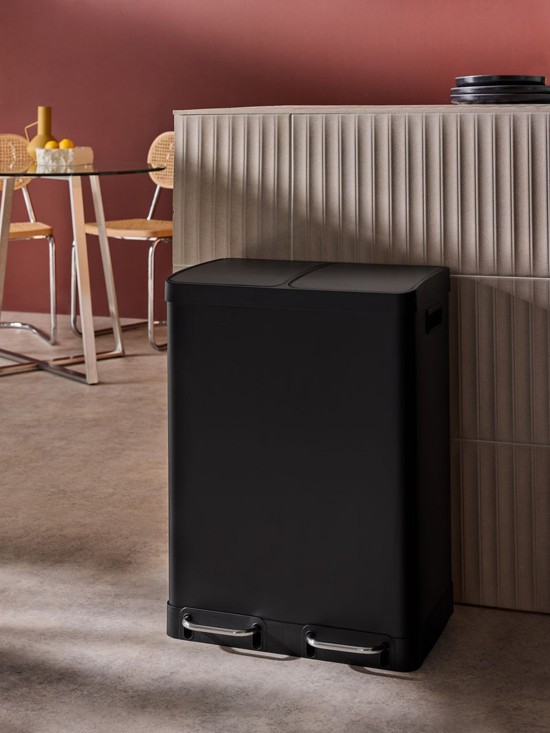 MADE.COM Terracotta 2 Section 60 Litre Recycling and Waste Colter Bin
