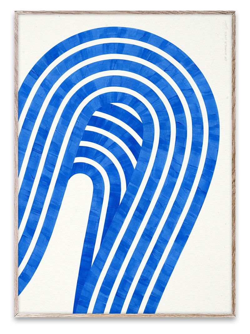 Paper Collective Blue Entropy blue 01 framed art print in oak frame, imported from the UK
