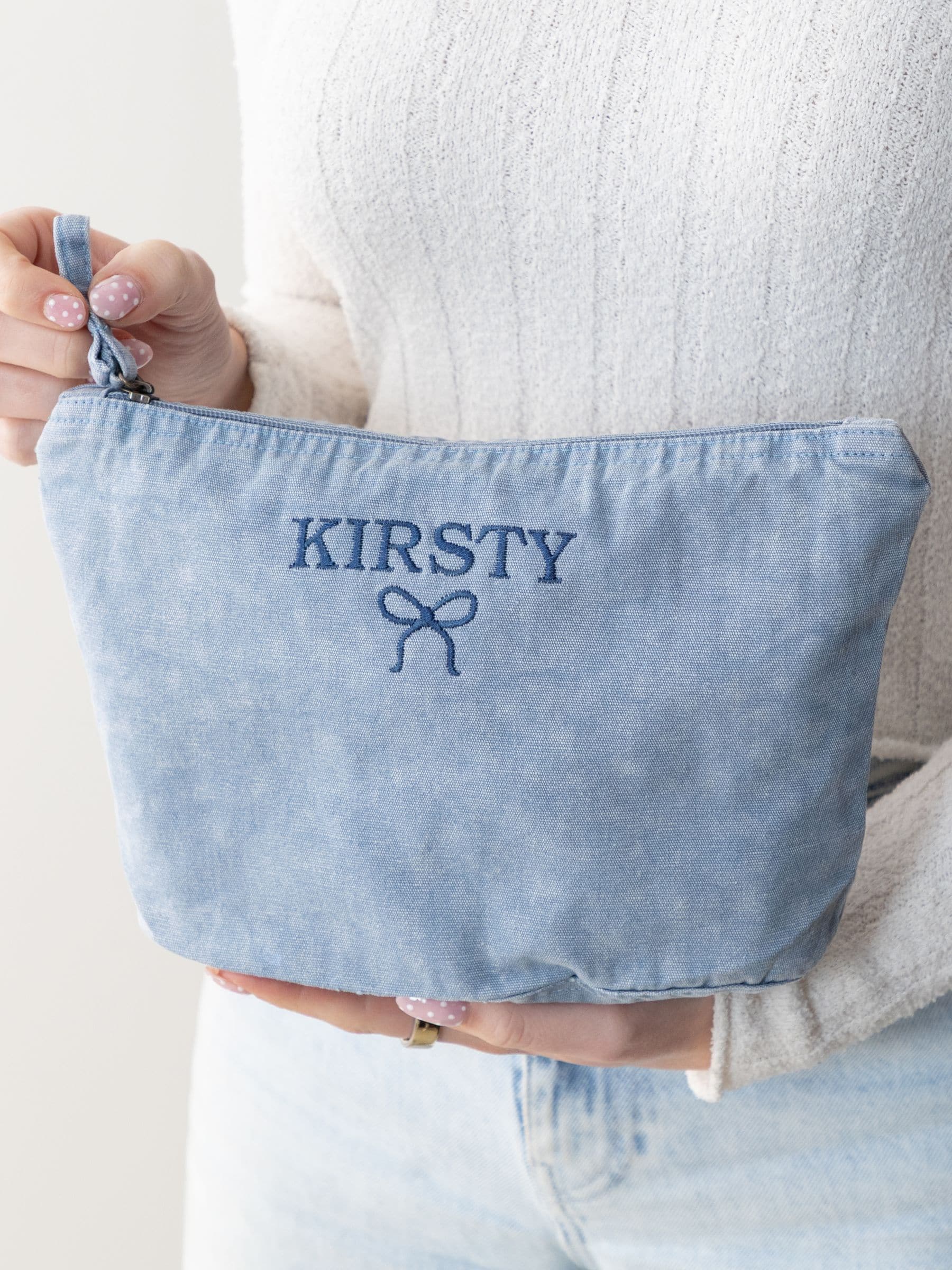 No Ordinary Gift personalised bow design makeup bag - British product