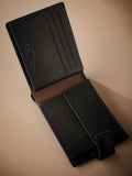 Black Signature Monogram leather wallet from British brand