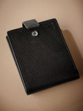 Black Signature Monogram leather wallet from British brand