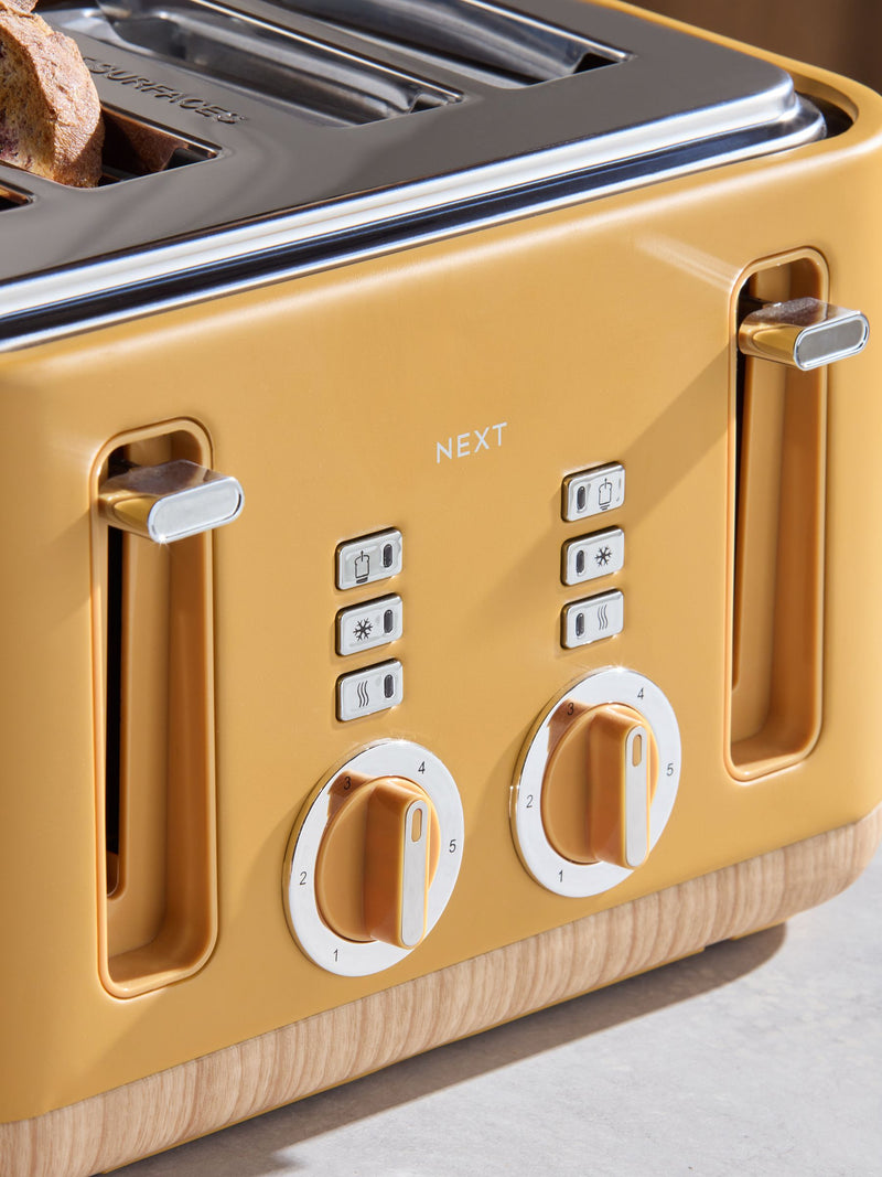 Ochre Yellow Bronx 4 Slice Toaster
