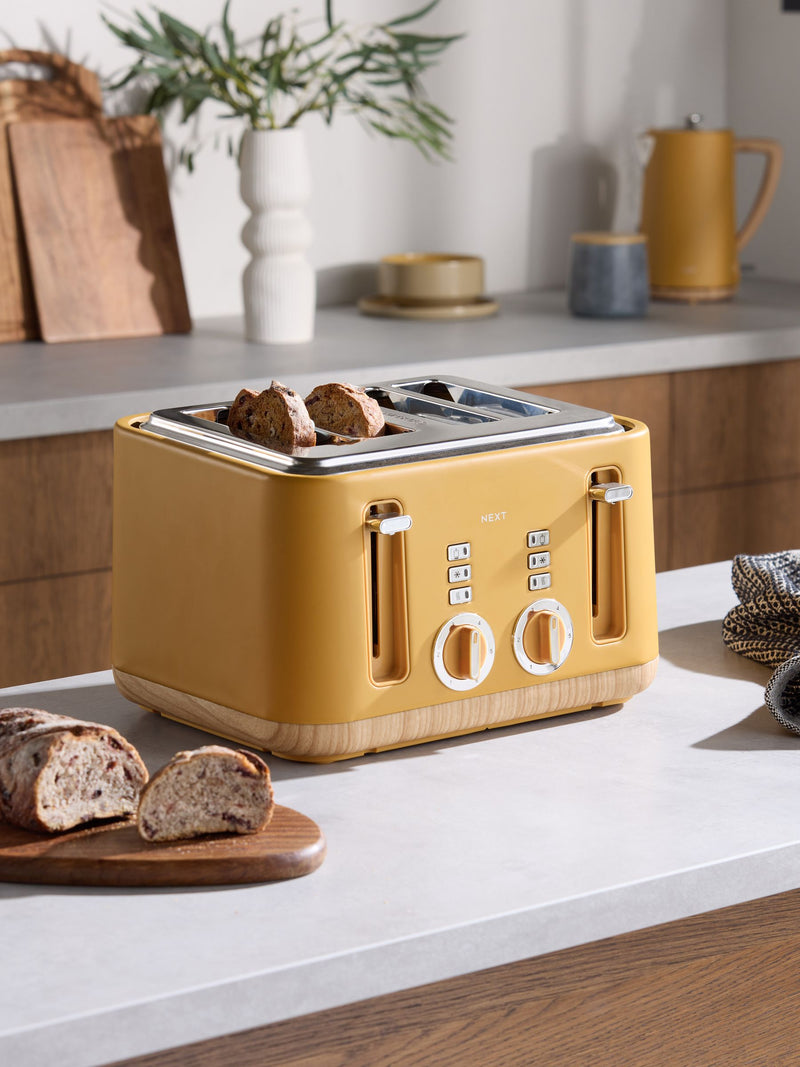 Ochre Yellow Bronx 4 Slice Toaster