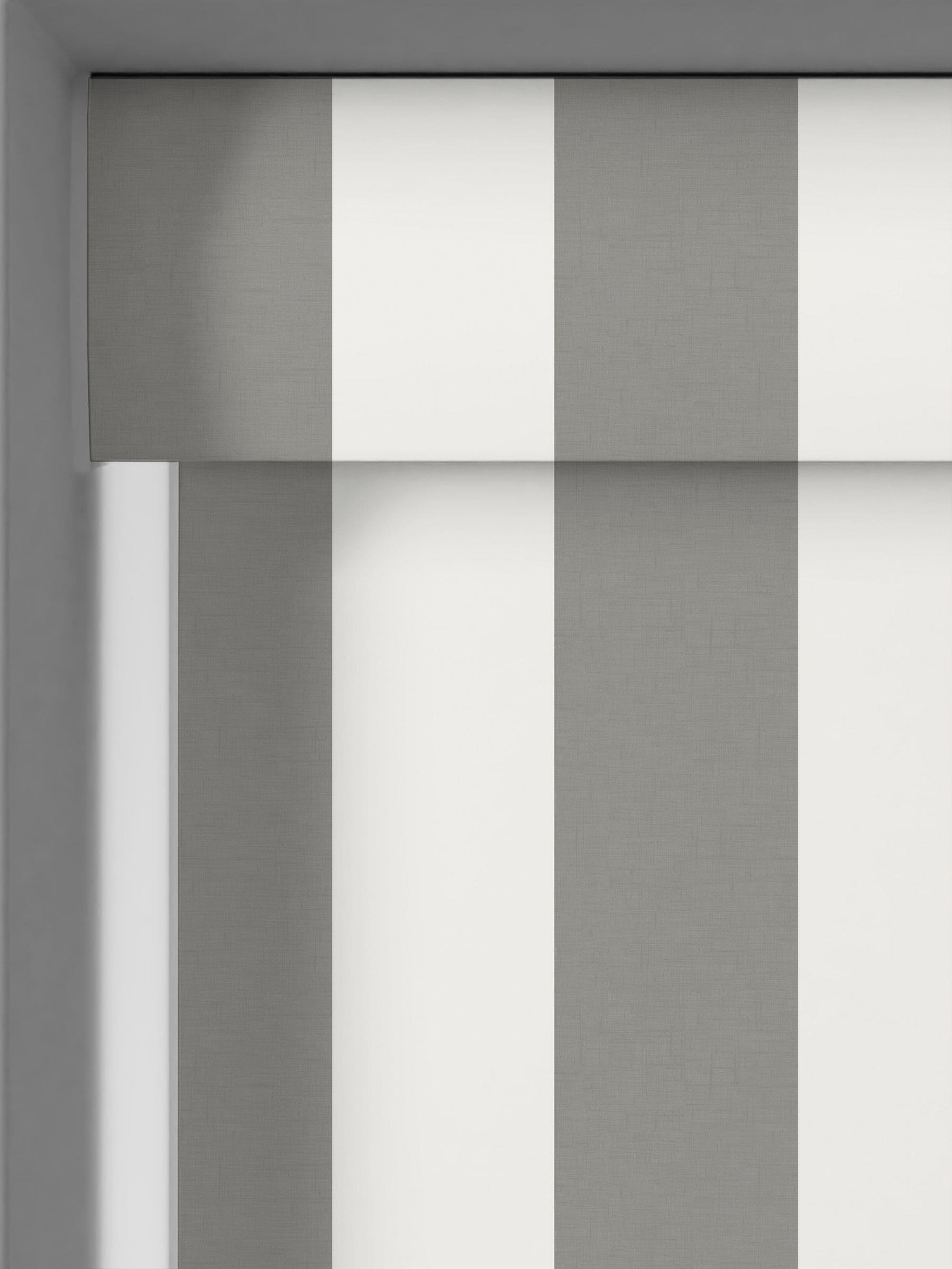 Laura Ashley steel grey Lille stripe roller blind, UK version
