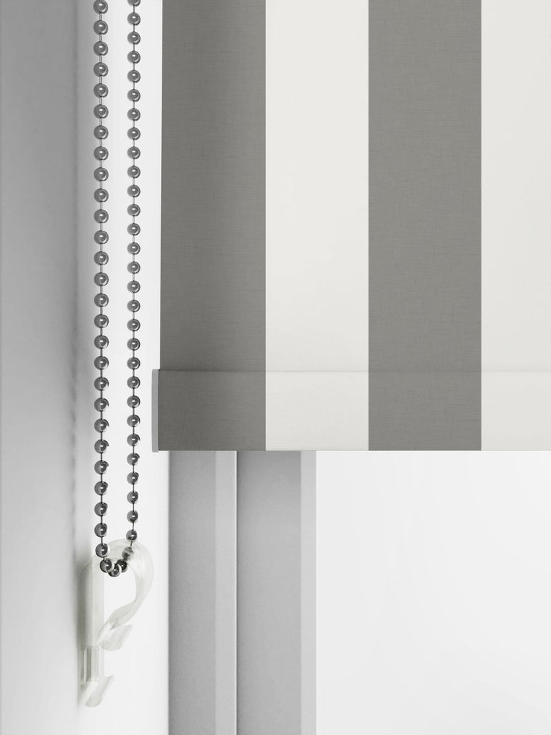 Laura Ashley steel grey Lille stripe roller blind, UK version