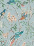 Graham & Brown Blue Clavering Birds wallpaper, imported from the UK