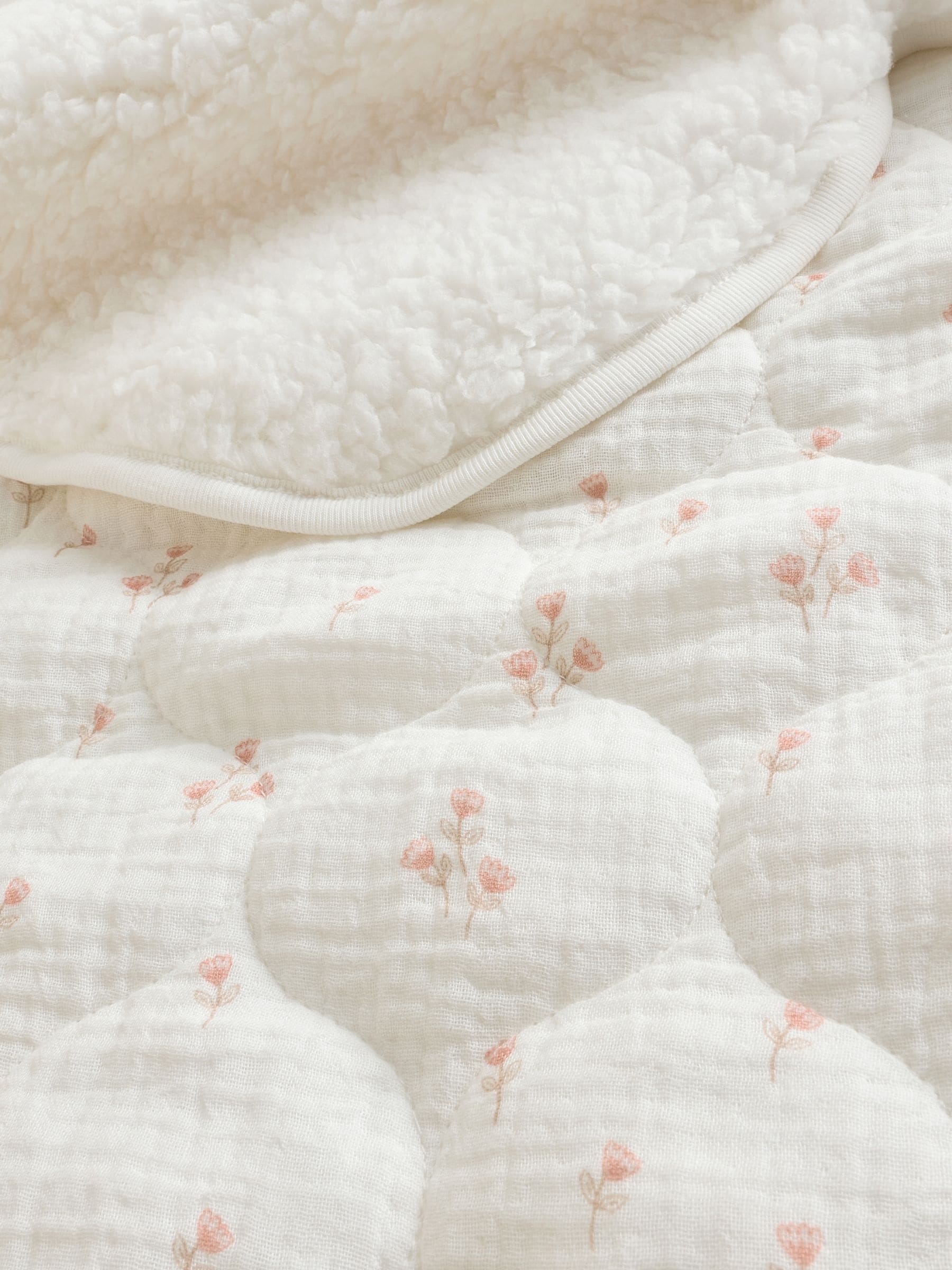 Blanket floral muslin baby fleece 80cm x 70cm, UK version