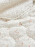 Blanket floral muslin baby fleece 80cm x 70cm, UK version
