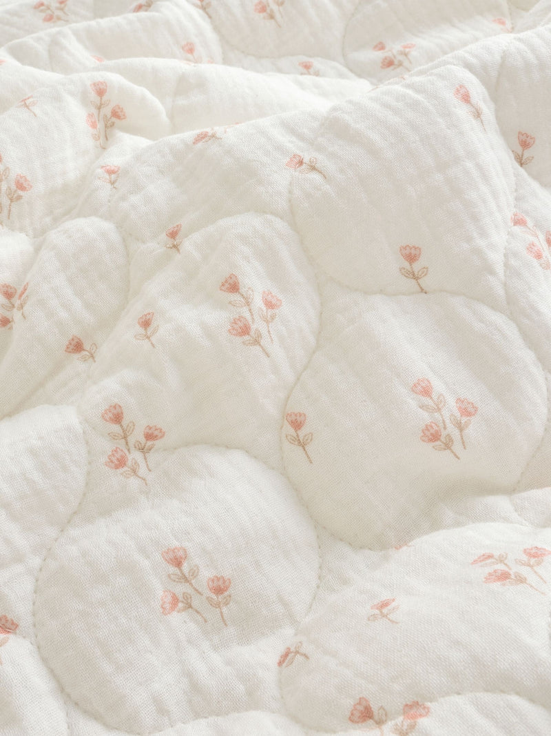 Blanket floral muslin baby fleece 80cm x 70cm, UK version
