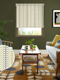 Orla Kiely black and olive green Linear Stem roller blinds, UK version