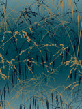 Clarissa Hulse green meadow grass wallpaper with metallic gold - British product