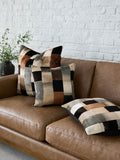 Cut velvet retro cushion black white 59cm - British product