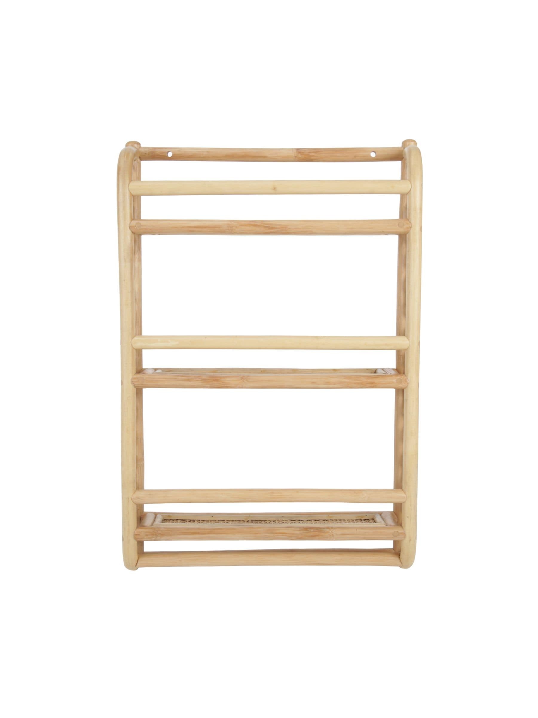 Cuddleco Aria Rattan Wave Bookshelf, imported from the UK