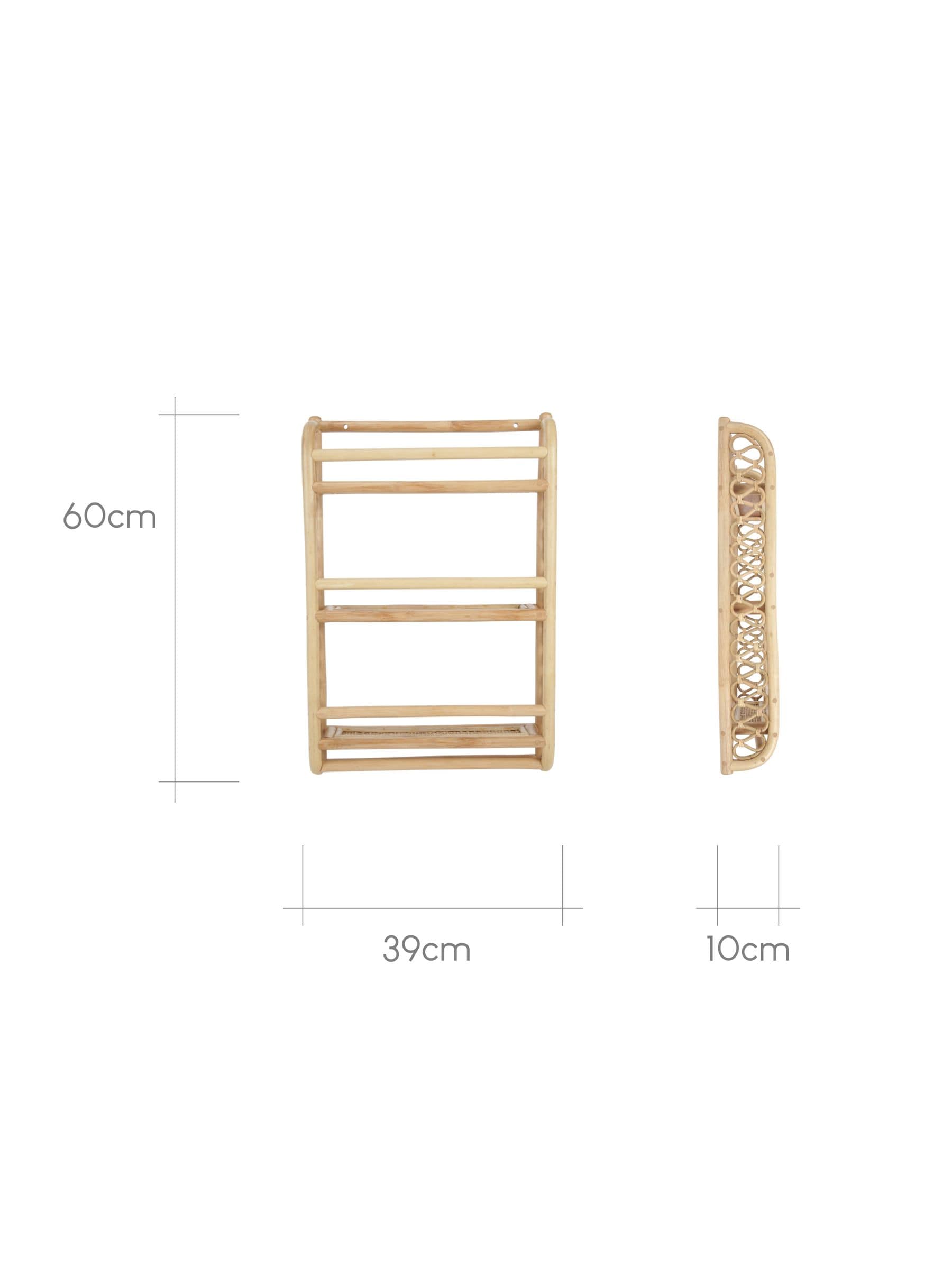 Cuddleco Aria Rattan Wave Bookshelf, imported from the UK