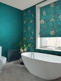 Graham & Brown Organdy wallpaper teal textured design - British product