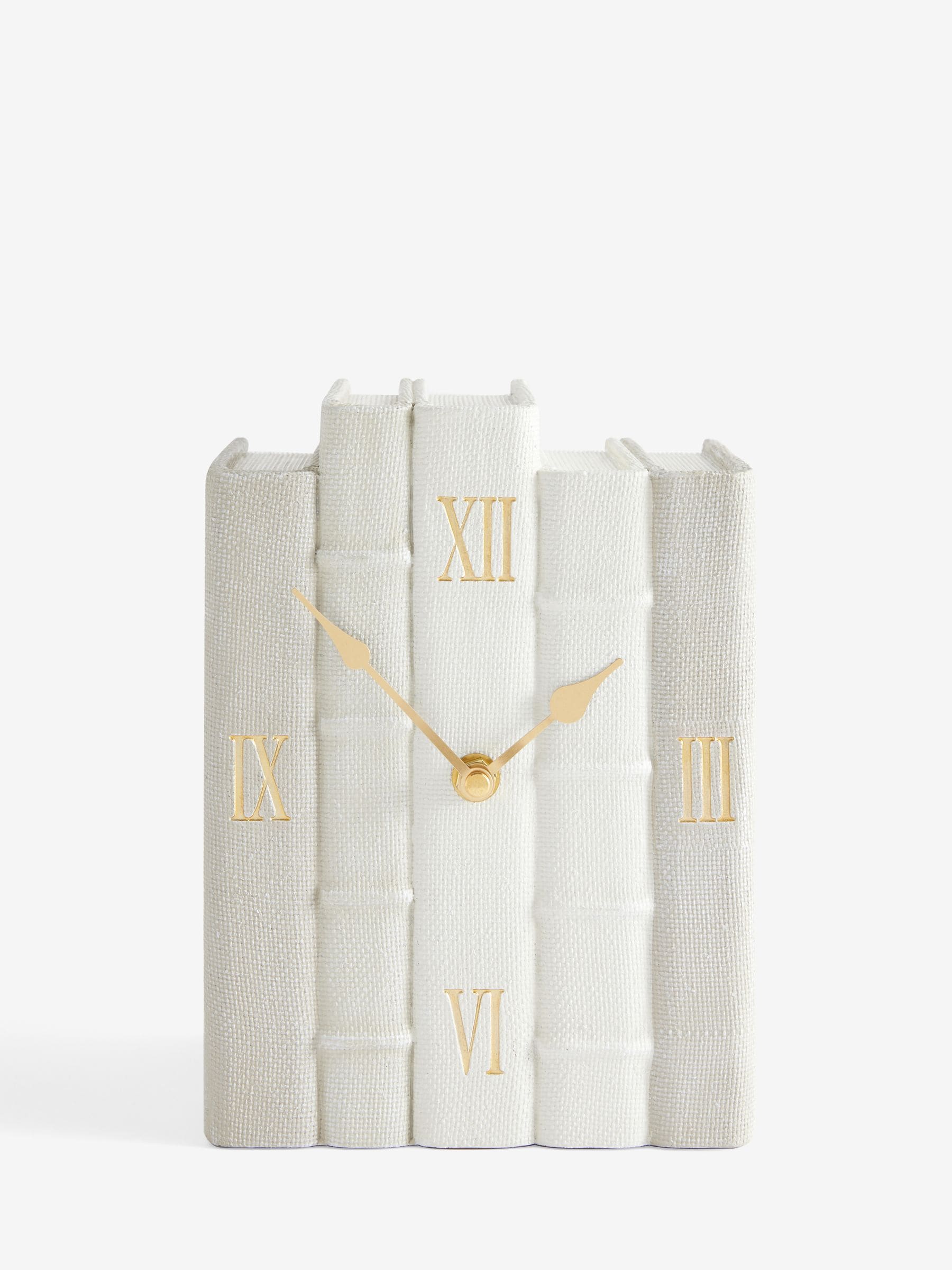 Beige Chic Books Clock realistic resin clock - British product