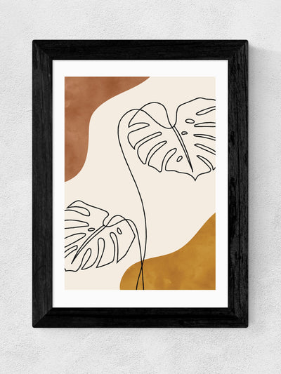 East End Prints Svart Monstera innrammet kunsttrykk med én linje