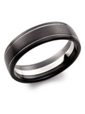 Beaverbrooks Black Platinum and Zirconium Wedding Ring