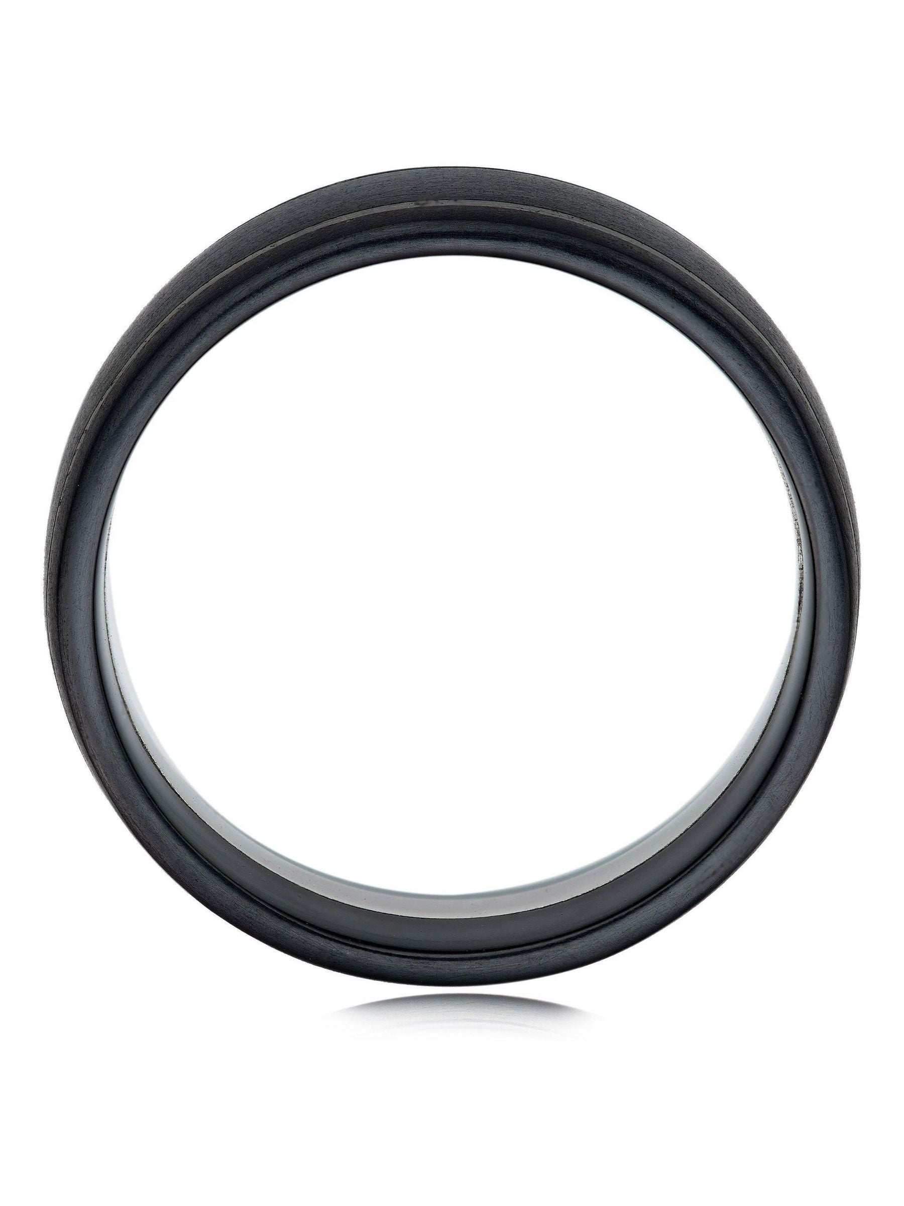 Beaverbrooks Black Platinum and Zirconium Wedding Ring