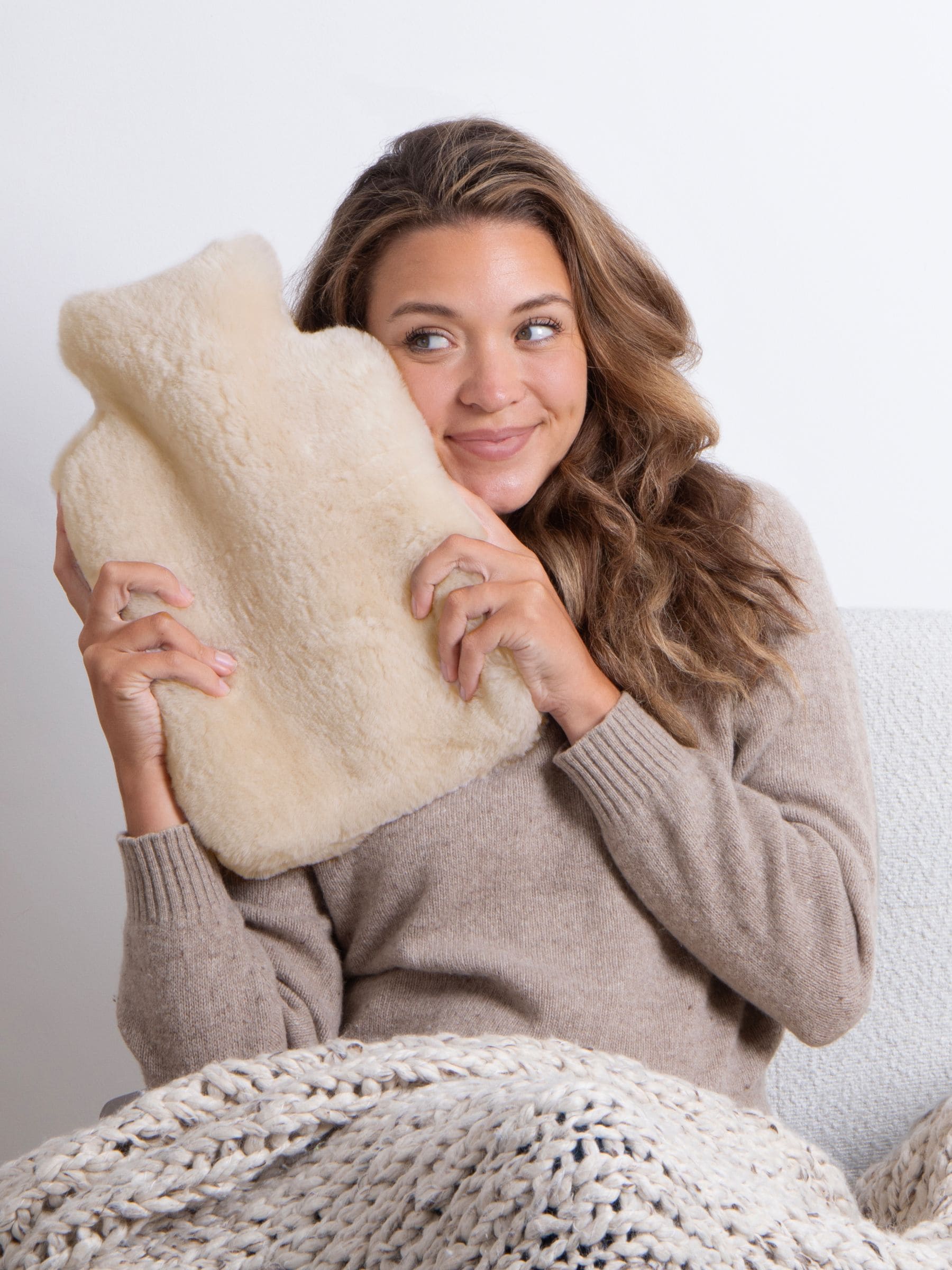 Just Sheepskin Grey Rebecca Hot Water Bottle