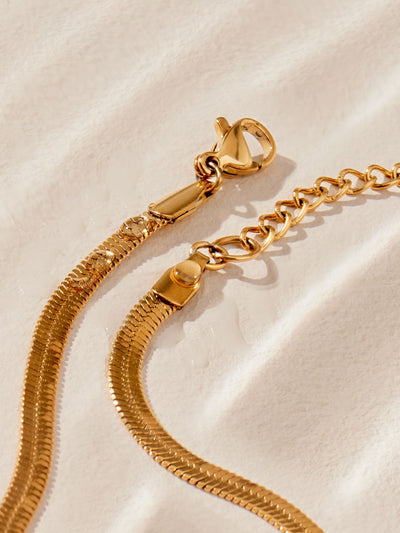 Bracelet chaîne serpent en acier inoxydable étanche doré