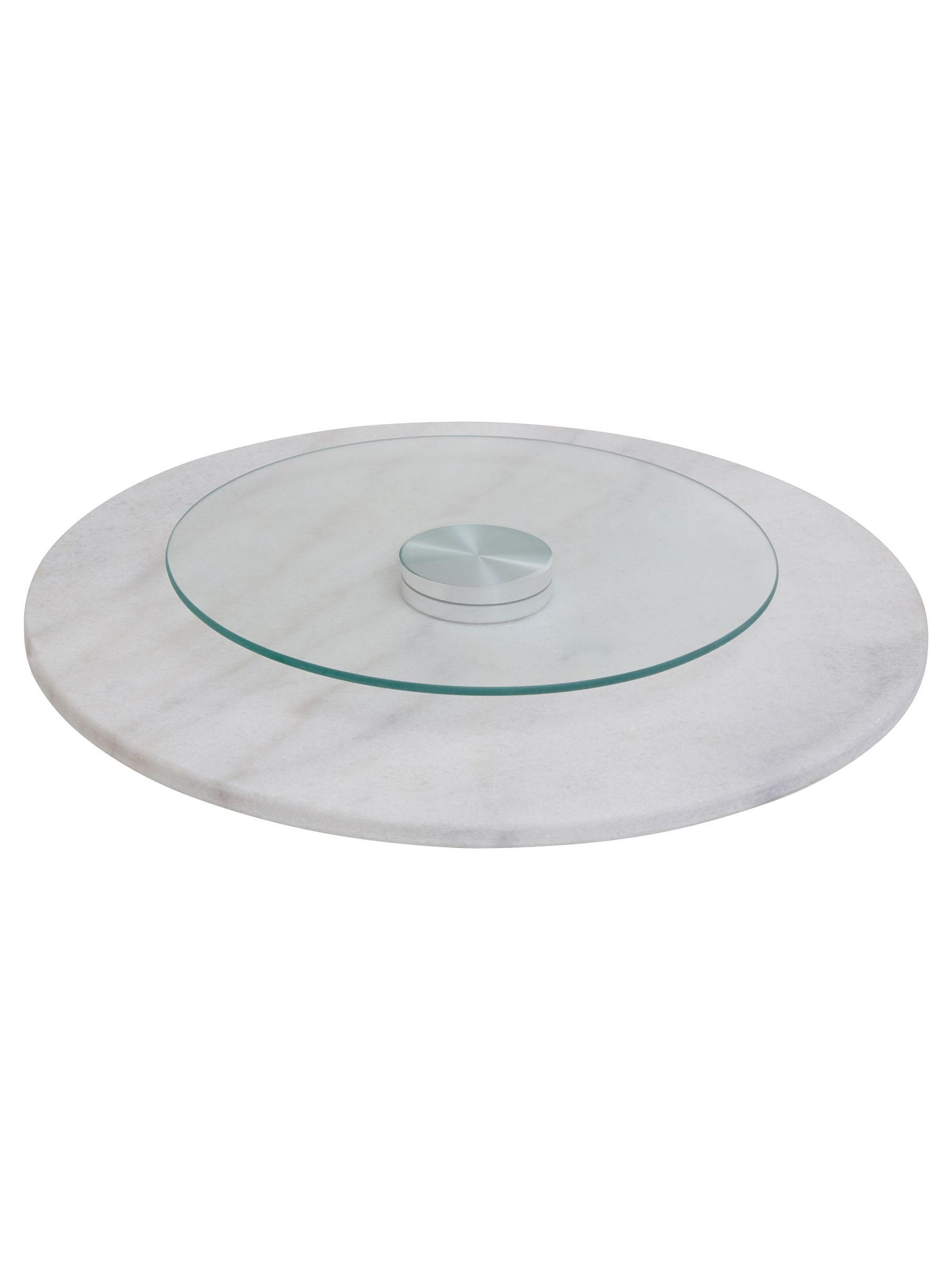 Premier white round marble lazy Susan 35cm, imported from the UK