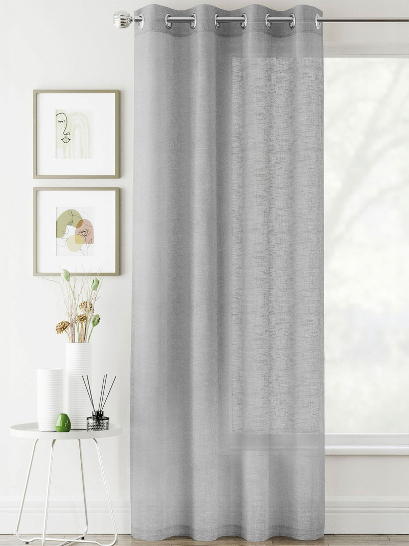 Enhanced Living Silver Crete Voile Panel 140x137cm, imported from the UK