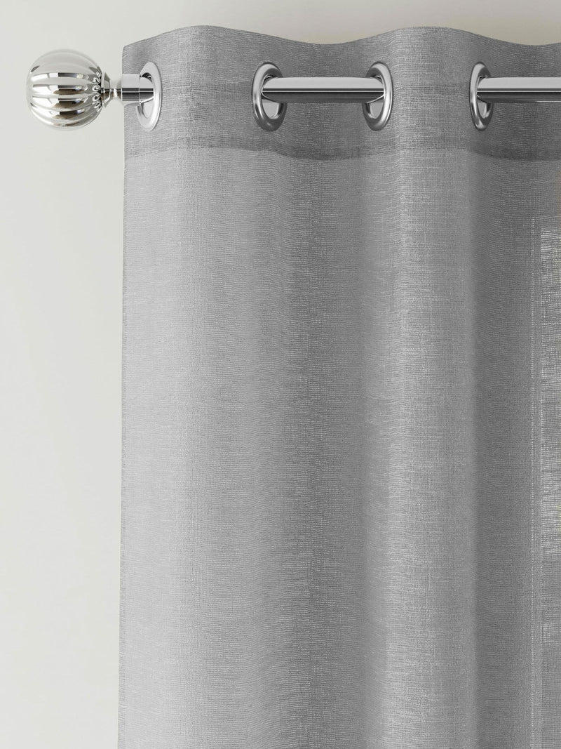 Enhanced Living Silver Crete Voile Panel 140x137cm, imported from the UK