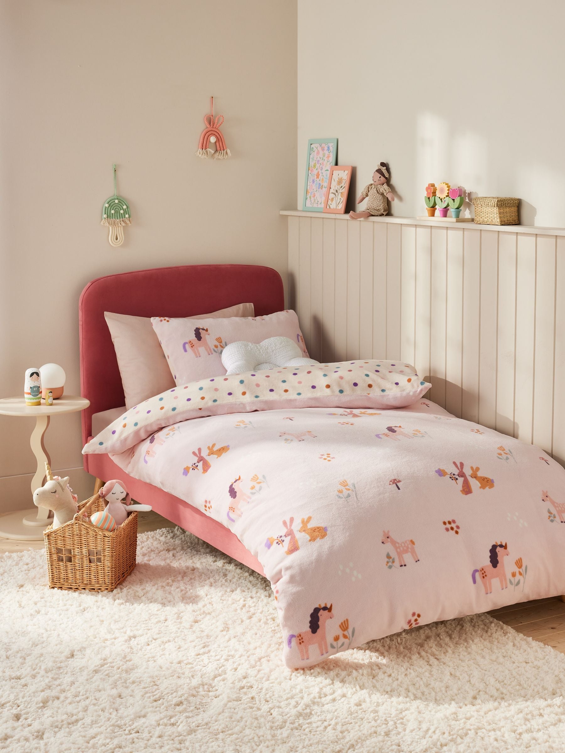 Fleece Heart Duvet Cover and Pillowcase Set