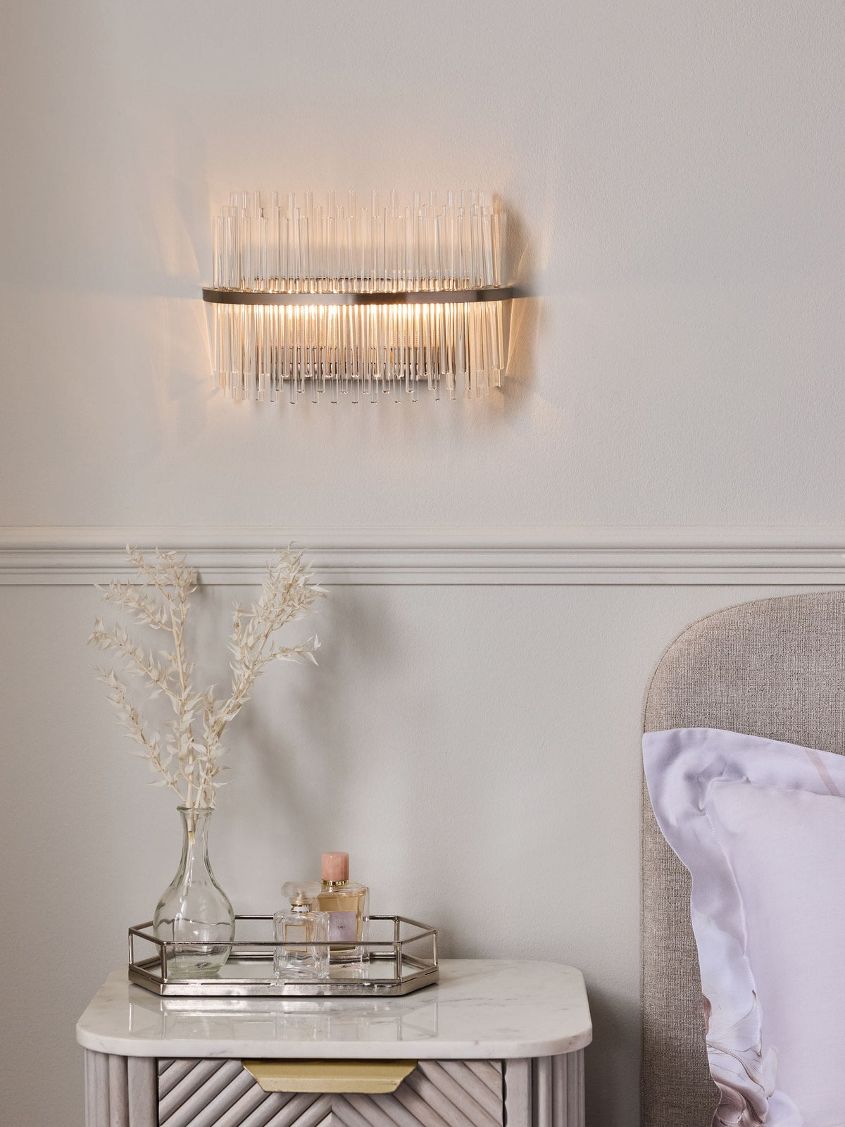 Lipsy Gold Flush Glass Wall Light