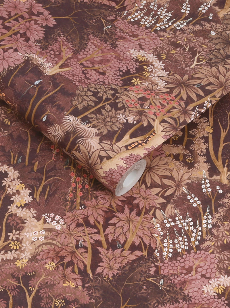 Graham & Brown Purple New Eden wallpaper sample, imported from the UK