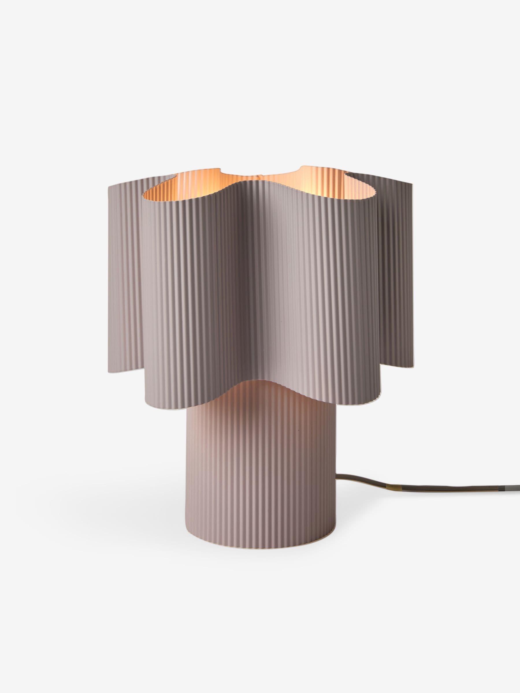 MADE.COM Sydney table lamp lilac purple pleated metal - British product