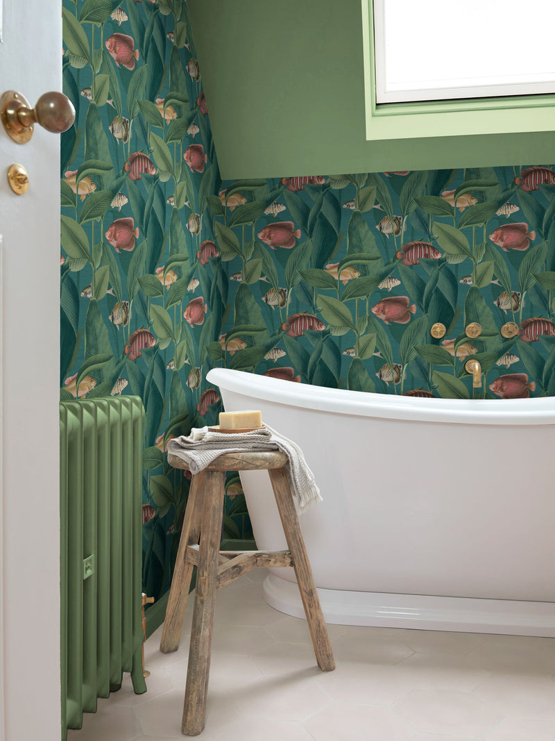 Graham & Brown Teal Aquarium wallpaper 10m, UK version