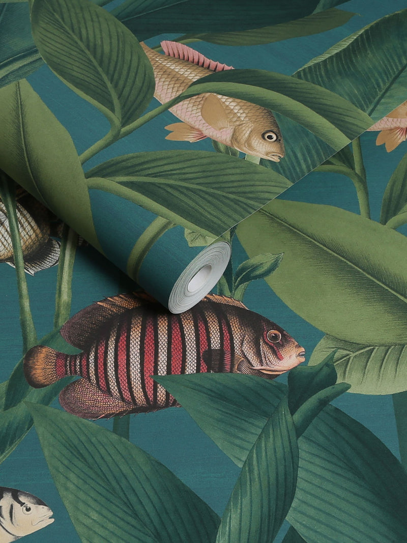 Graham & Brown Teal Aquarium wallpaper 10m, UK version