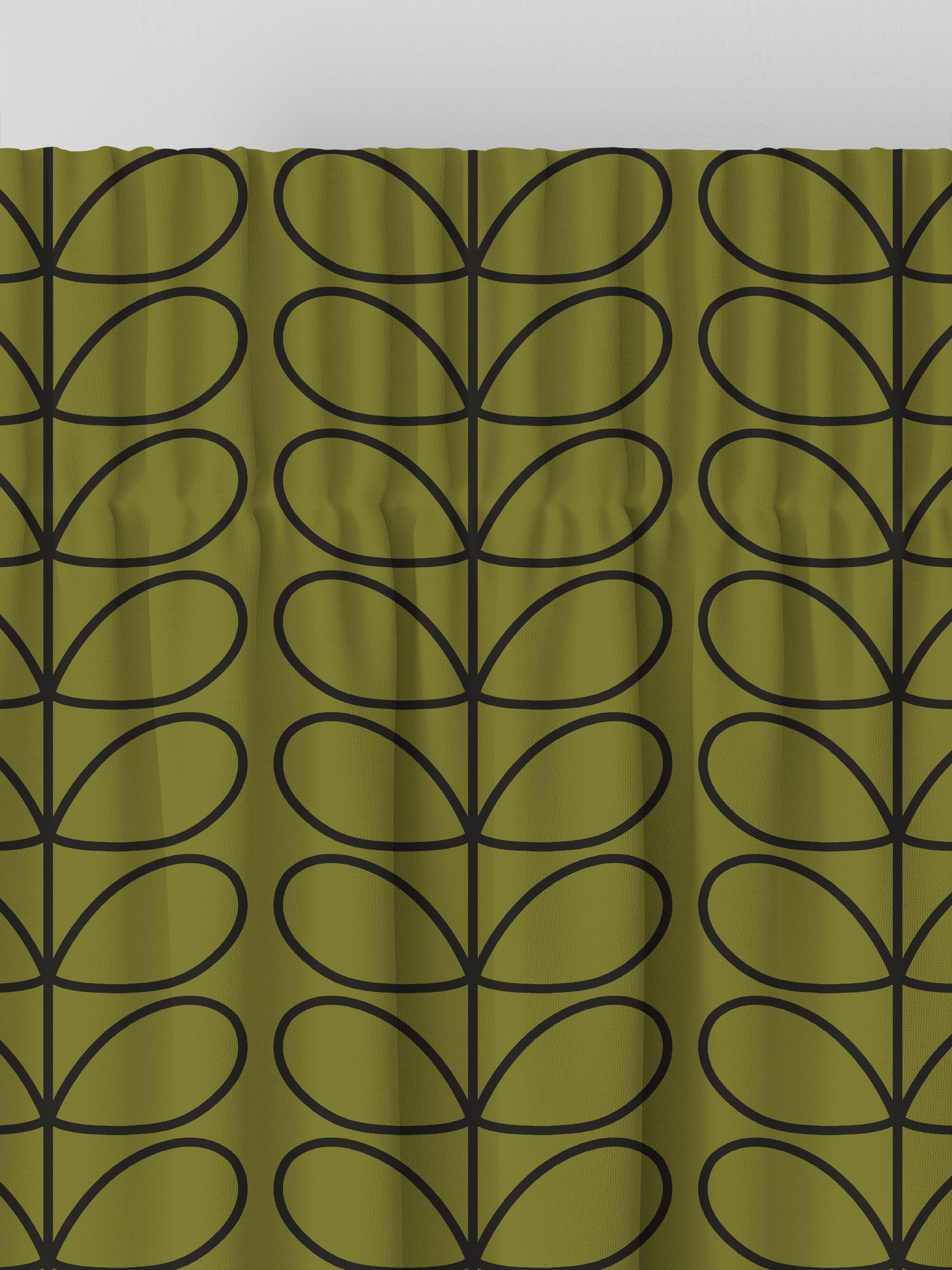 Orla Kiely Olive Green Linear Stem made to measure curtains (British brand)