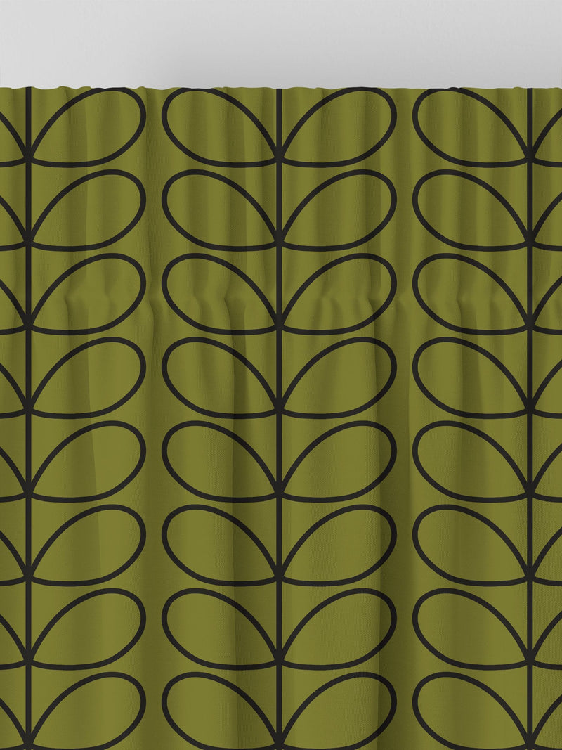 Orla Kiely Olive Green Linear Stem made to measure curtains (British brand)