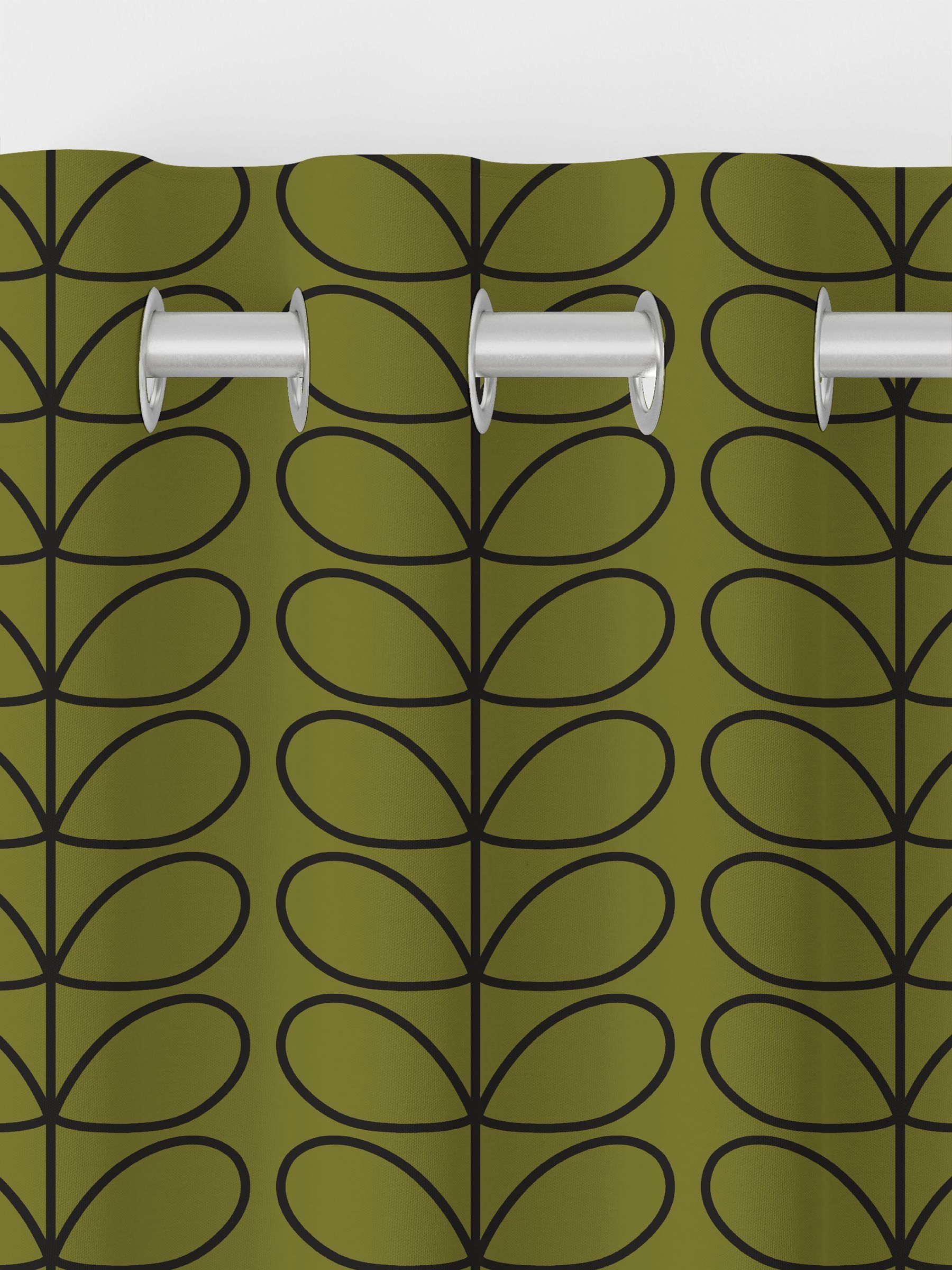 Orla Kiely Olive Green Linear Stem made to measure curtains (British brand)