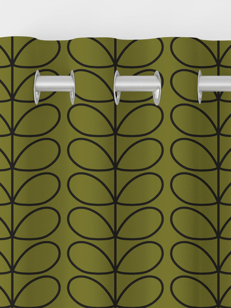Orla Kiely Olive Green Linear Stem made to measure curtains (British brand)