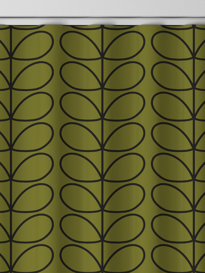 Orla Kiely Olive Green Linear Stem made to measure curtains (British brand)