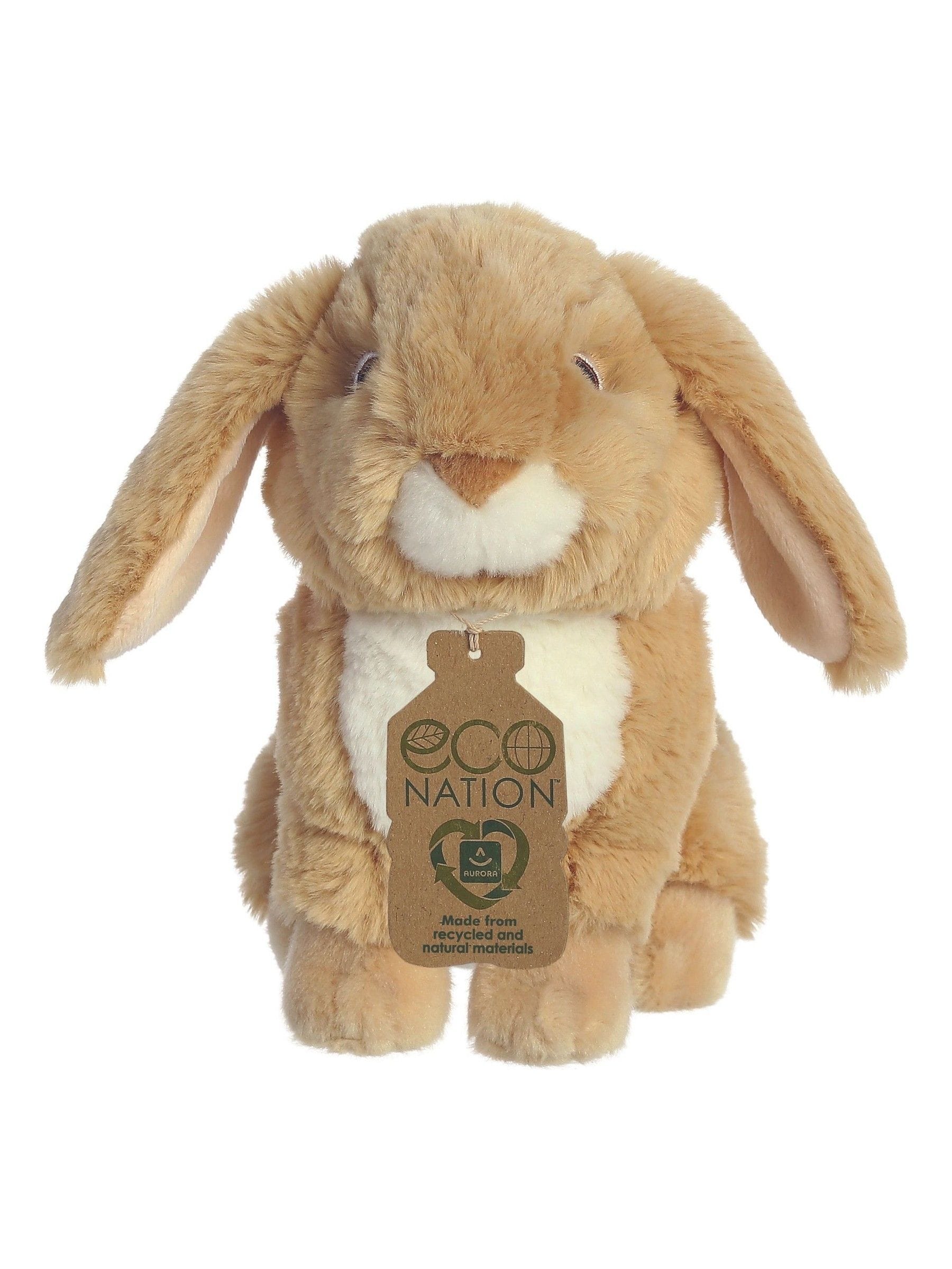 Aurora World lop-eared rabbit tan soft toy 24cm, imported from the UK