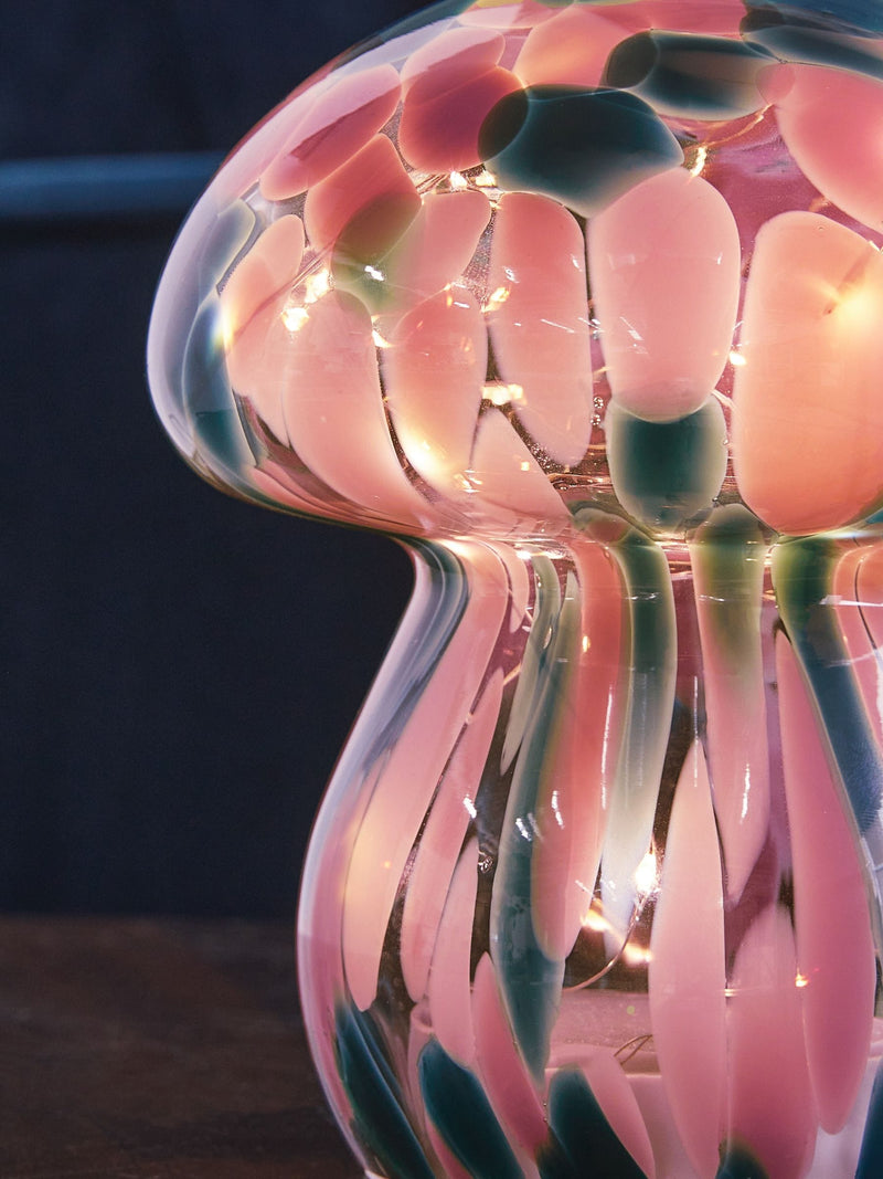 Pink confetti toadstool battery operated feature light 15.5cm, imported from the UK