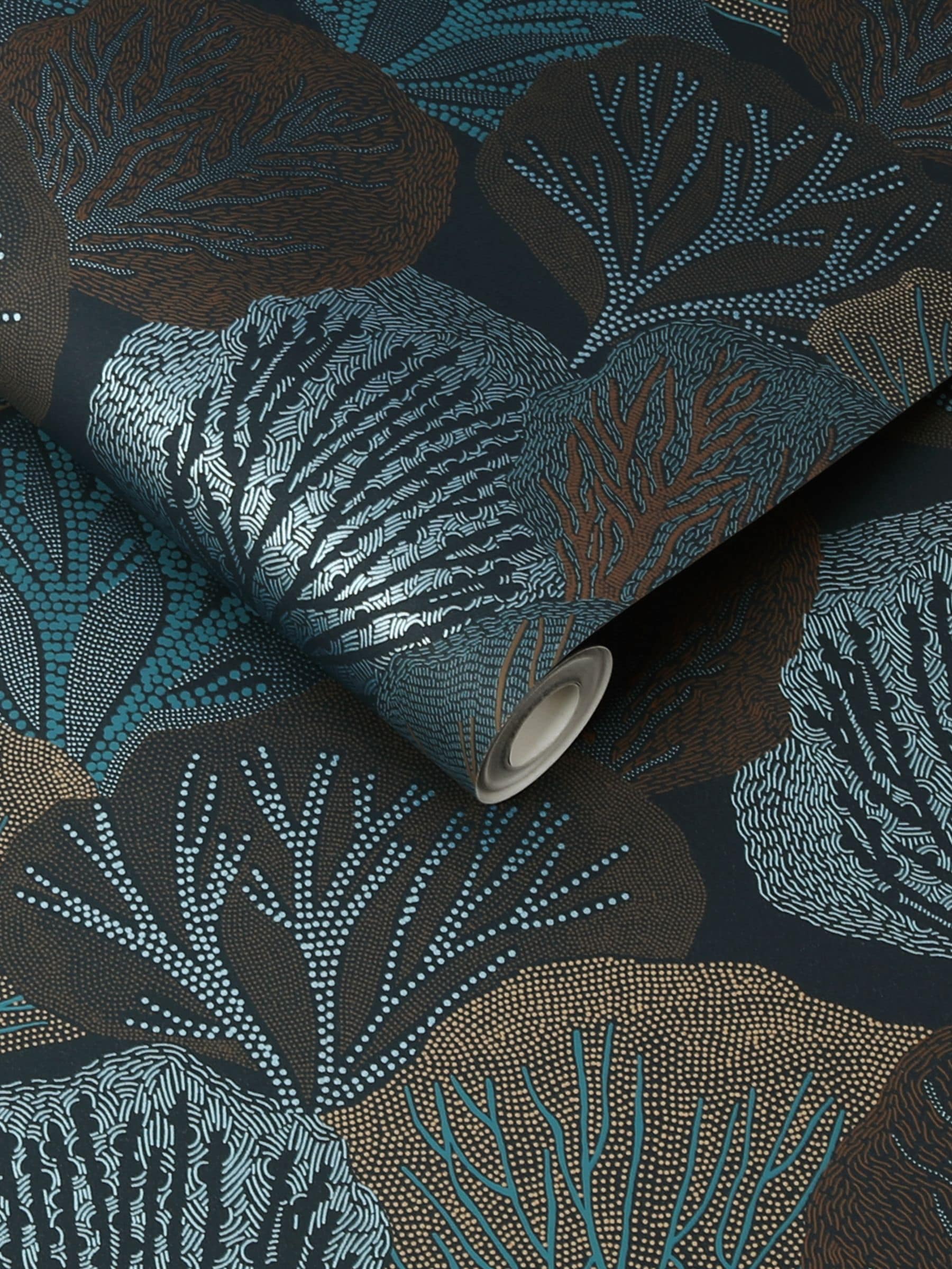 Graham & Brown Twyla Midnight wallpaper sample, UK version